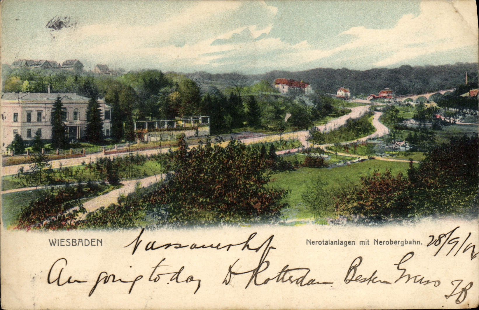 CPA Wiesbaden Nerotalanlagen Mit Nerobergbahn