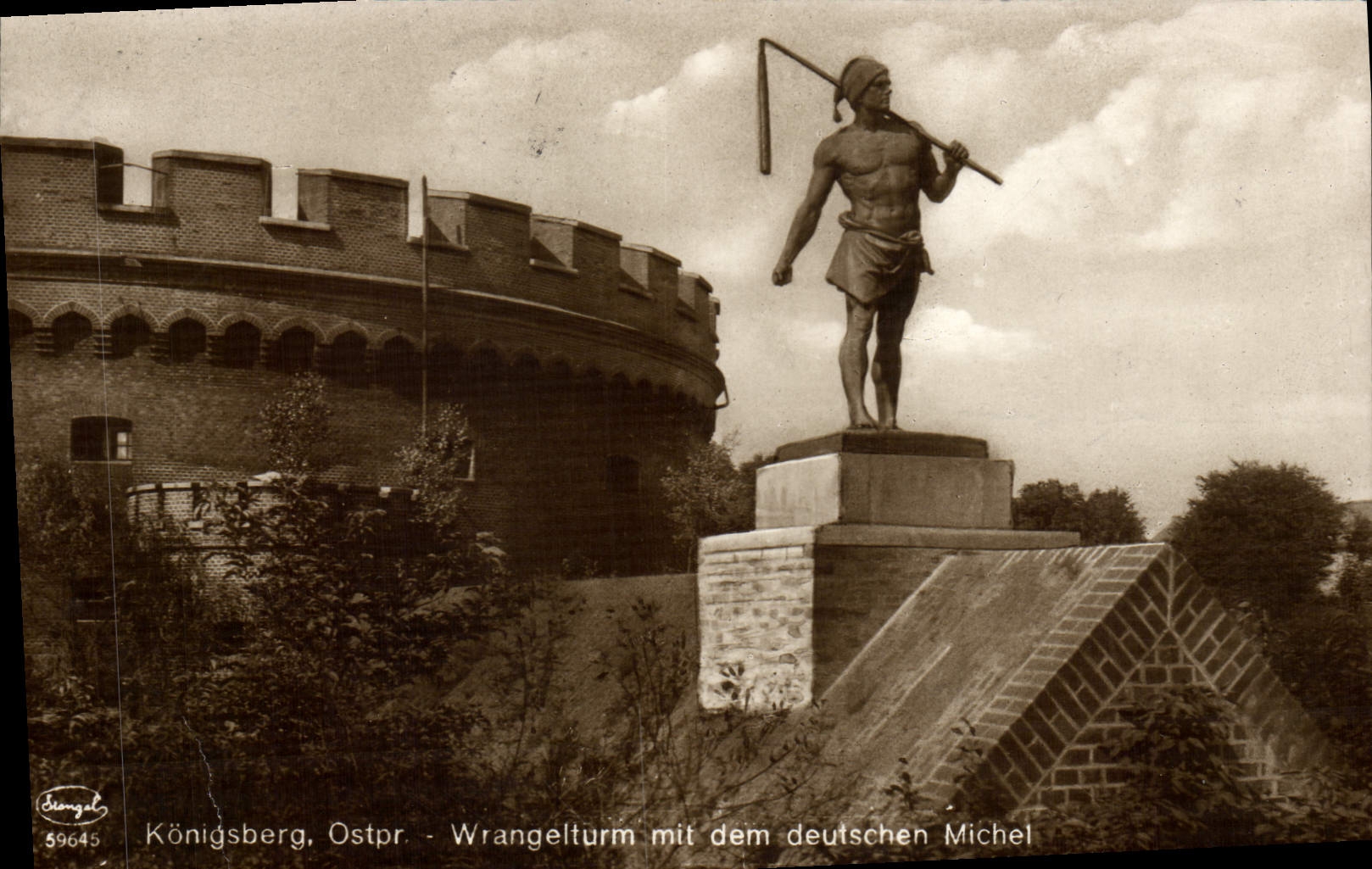 CPA Konigsberg Ostpr Wrangelturm Mit Dem Deutschen Michel Russie Russia