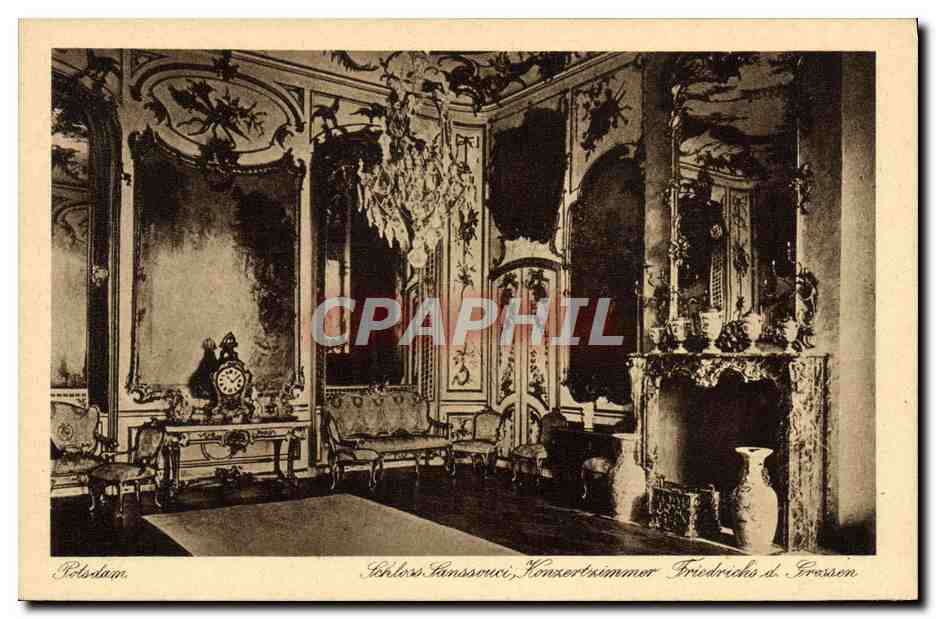 CPA Postdam Schloss Sanssouci Konzertzimmer Friedricks d Grossen
