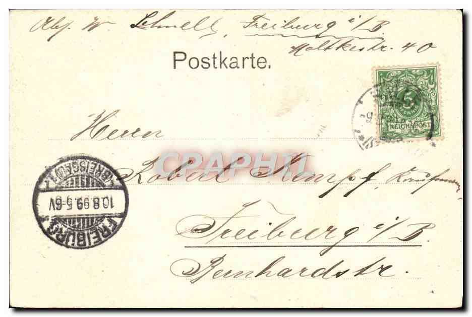 CPA Gruss Aus Halle A S Bahnhof Tramways Carte 1899 — Rückseite