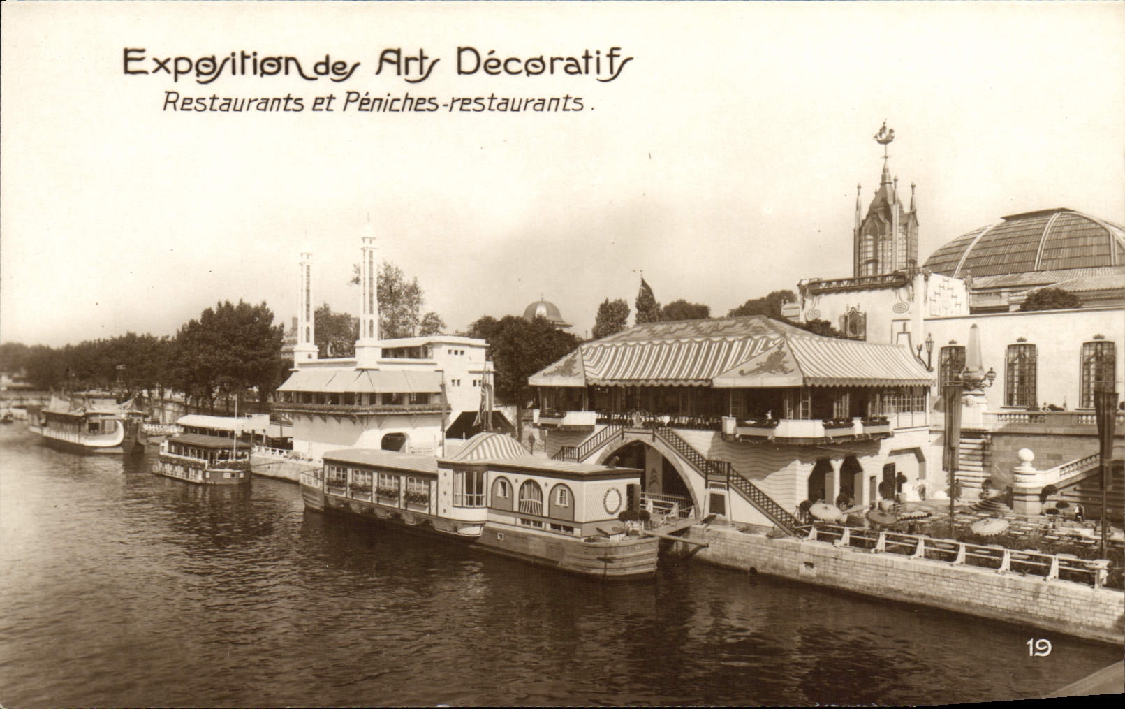 CPA Exposition Des Arts Decoratifs Paris Restaurants Et Peniches Restaurants