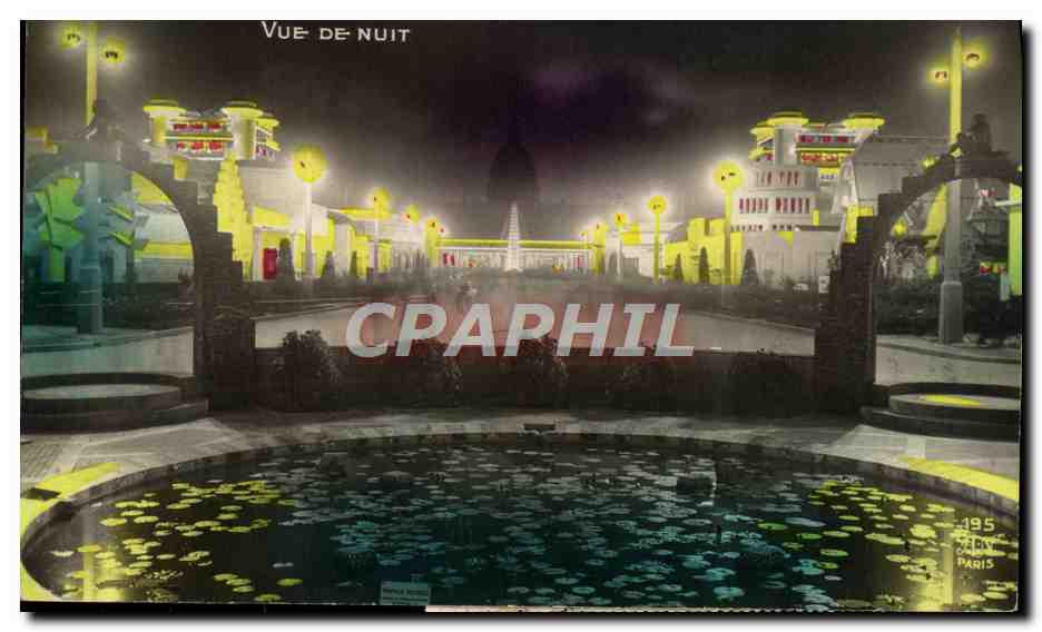 CPA Paris Exposition des Arts Decoratifs Vu De Nuit