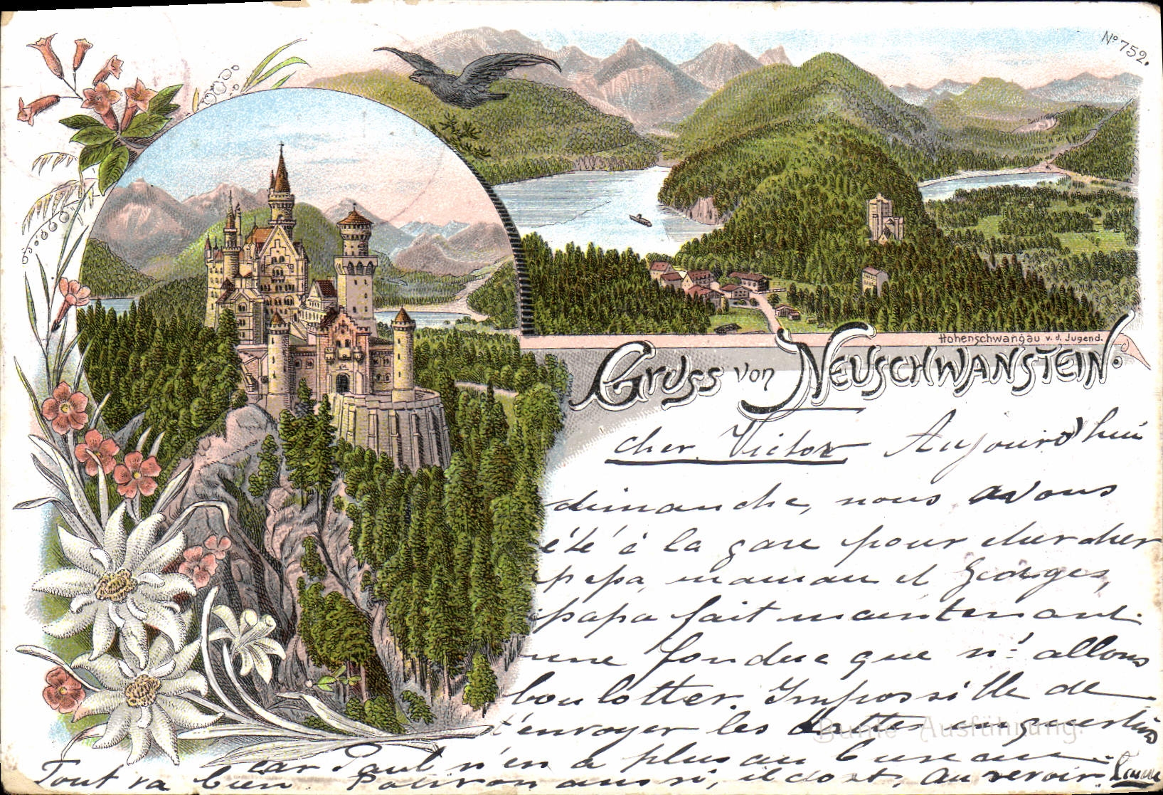 CPA Gruss Aus Neuschwanstein Carte 1898