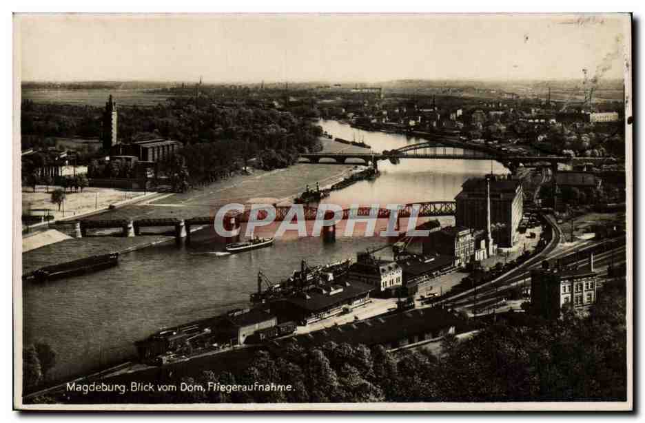 CPA Magdeburg Blick Vom Dom Fliegeraufnahme