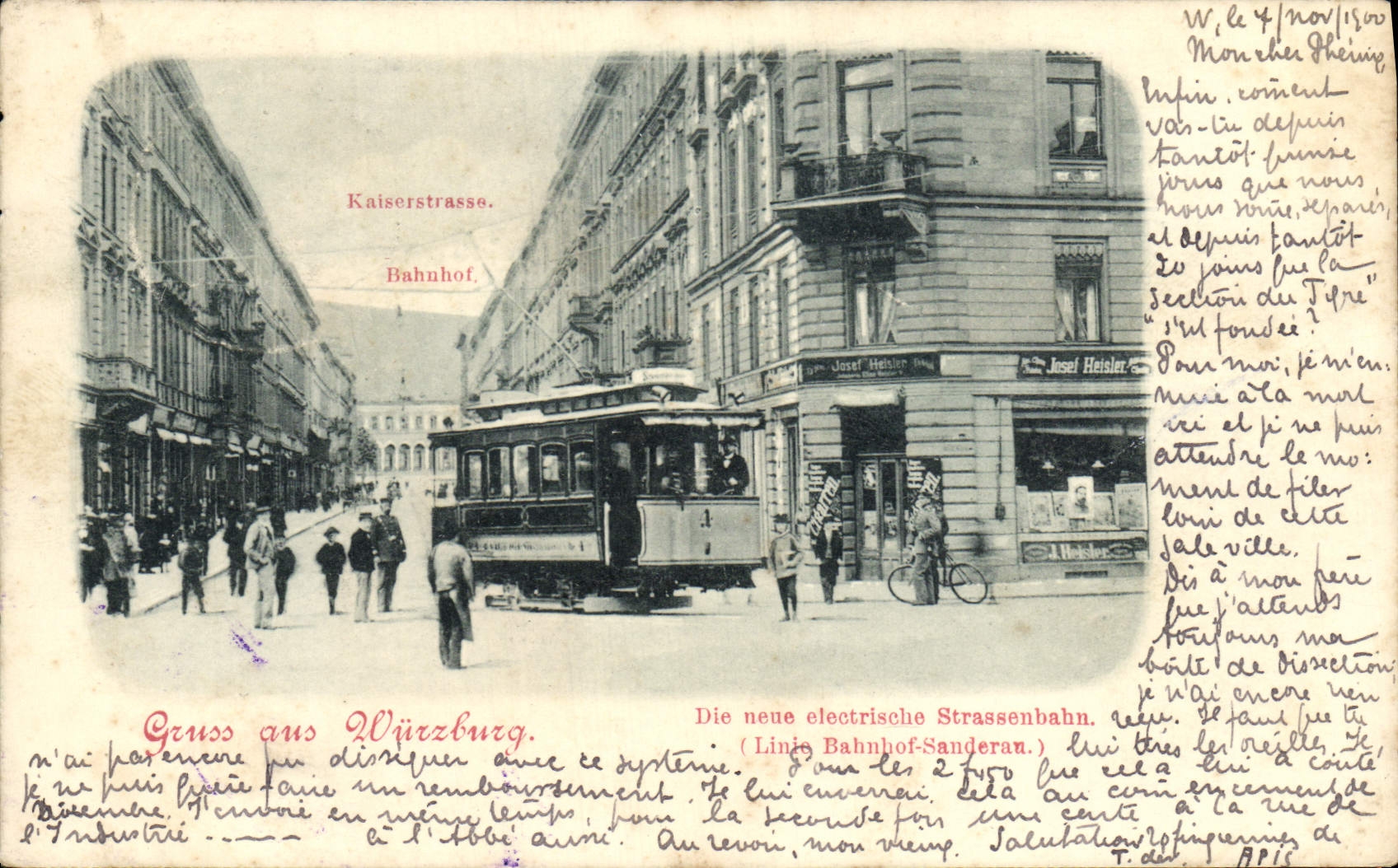 CPA Gruss Aus Wurzburg Die Neue Electrische Strassenbahn Line Bahnhof Sanderan Train Tramway 
