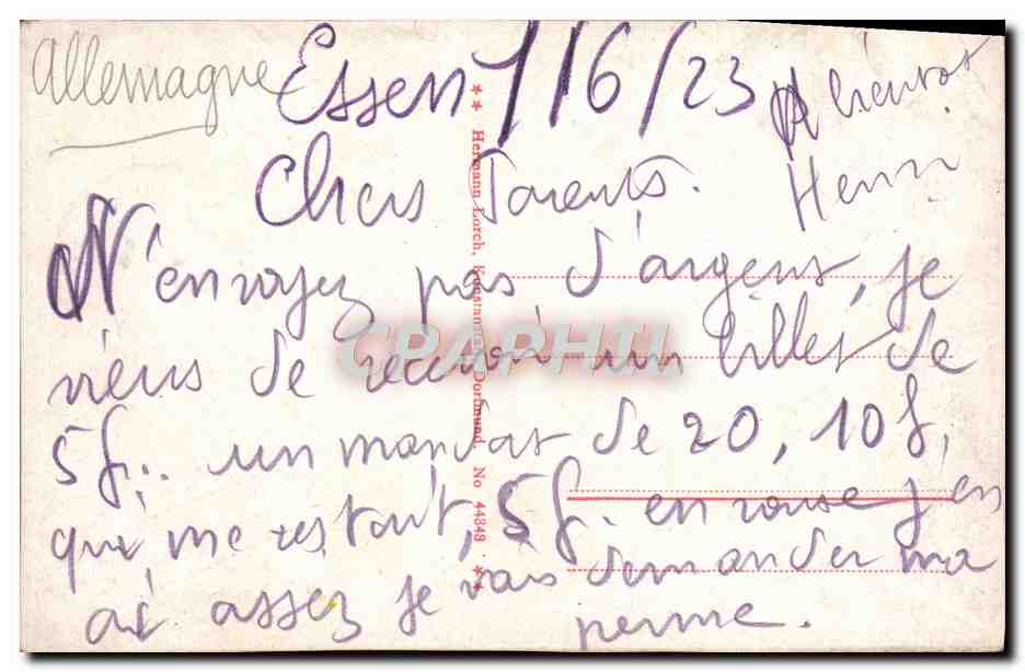 CPA Witten A D Ruhr Hohenstein U Bergerdenkmal — Back
