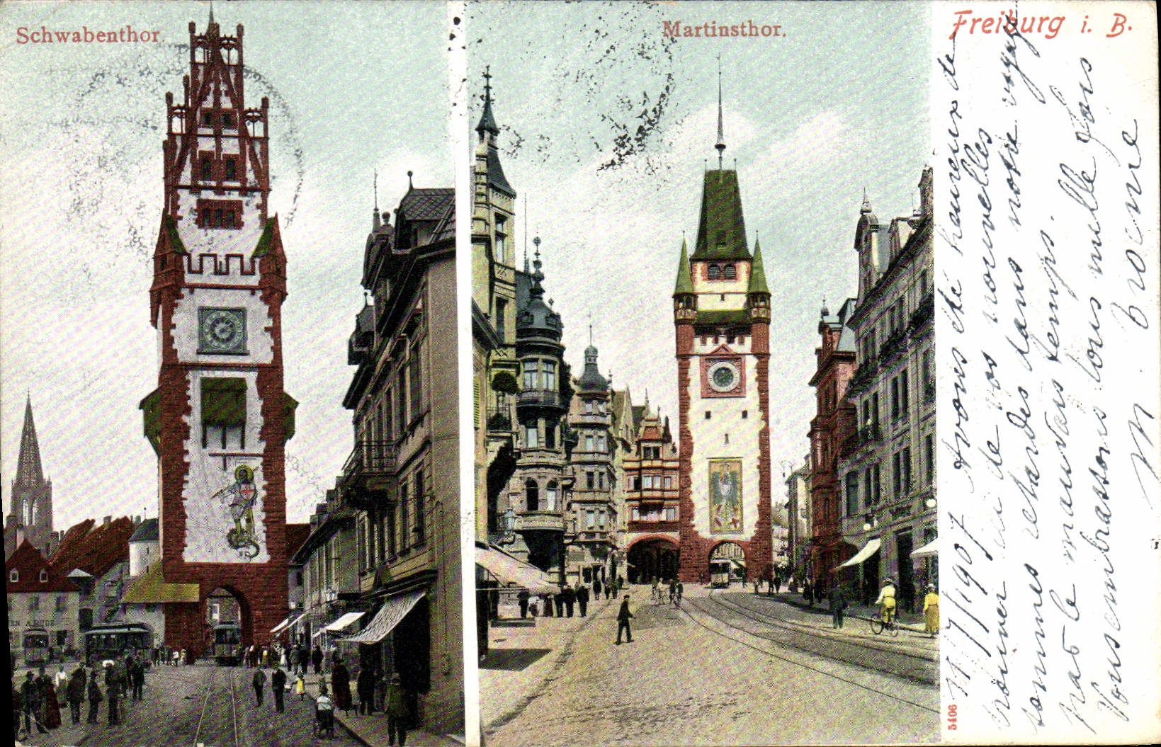 CPA Schwabenthor Martinsthor Freiburg I B 