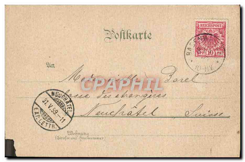 CPA Gruss Vom Hochblauen Bad Schwarzwald — Rückseite