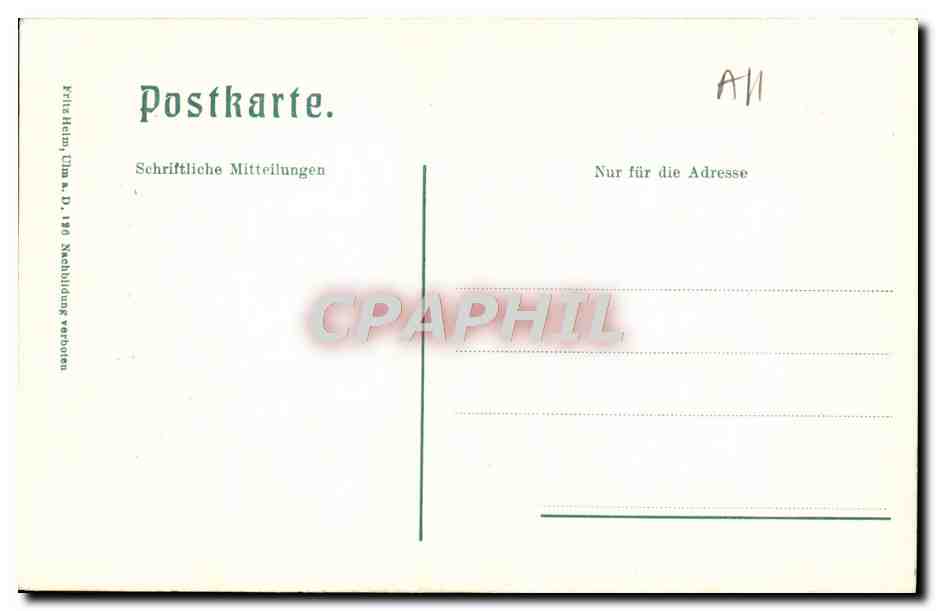 CPA Ulm A D Malereien Am Ulmer Rathaus — Rückseite