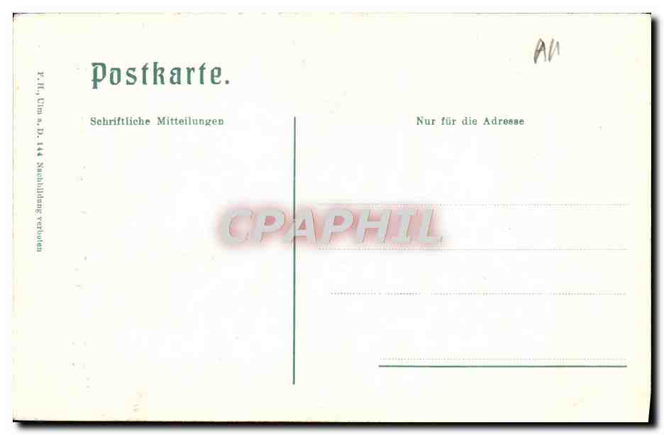 CPA Ulm A D Partie Vom Ulmer Rathaus Mit Astronomischer Uhr — Rückseite