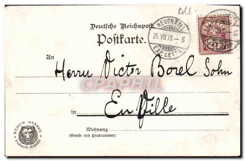 CPA Gruss Aus Frankfurt A M lion CArte 1898 — Rückseite