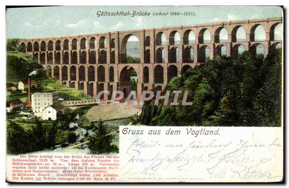 CPA Goltzschthal Brucke Gruss Aus Dem Vogtland