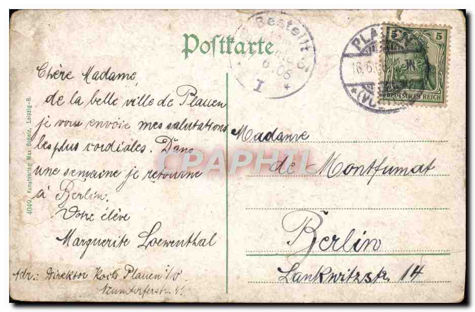 CPA Gruss Aus Dem Vogtland Elstertal Brucke — Rückseite