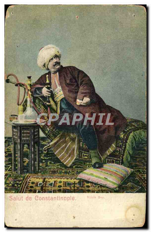 CPA Salut De Constantinople Noble Bey Turquie Nargile