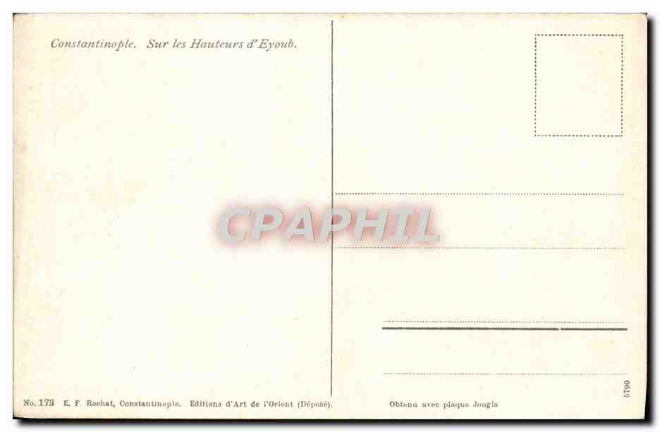 CPA Constantinople Sur Les Hauteurs D'Eyoub Hommes Femme Turquie — Verso