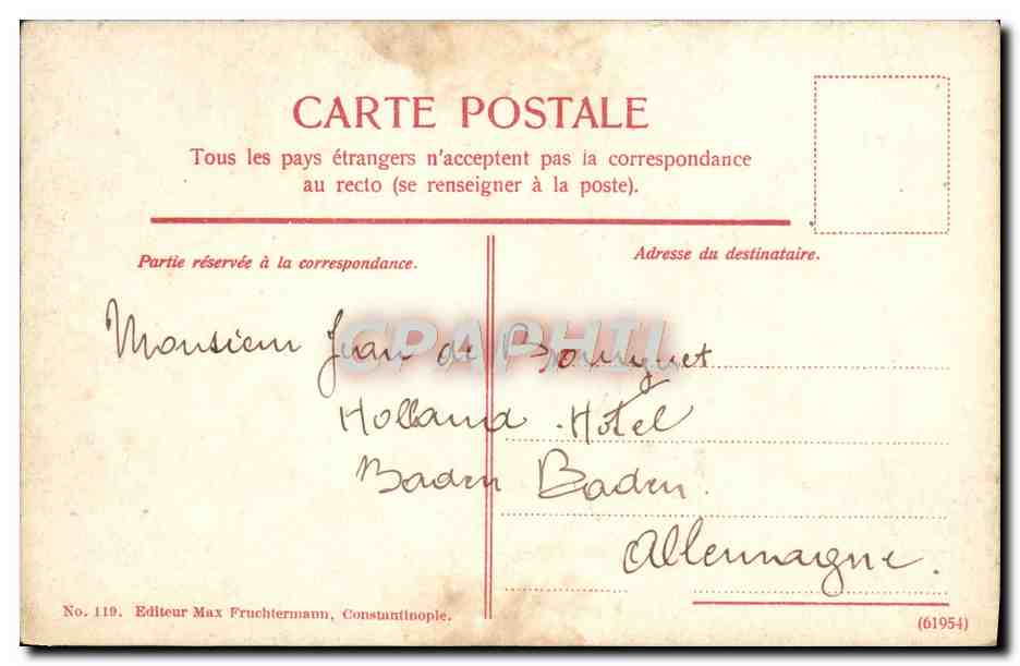 CPA Medjmoual Tecavir Collection des costumes Turquie — Verso