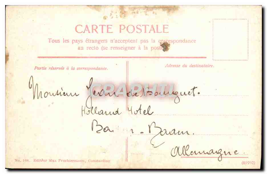 CPA Medjmoual Tecavir Collection des costumes Turquie — Verso