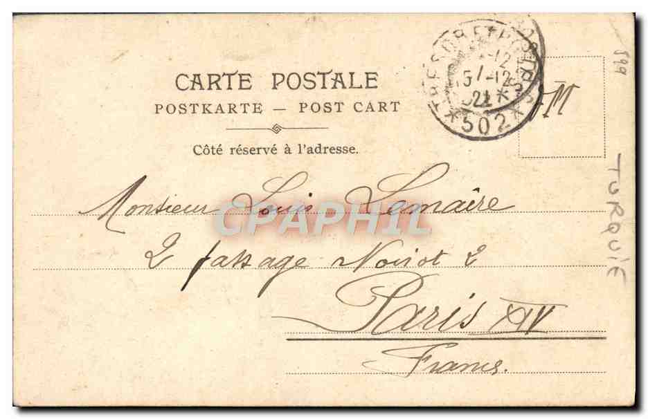 CPA Femme Turquie Folklore — Verso