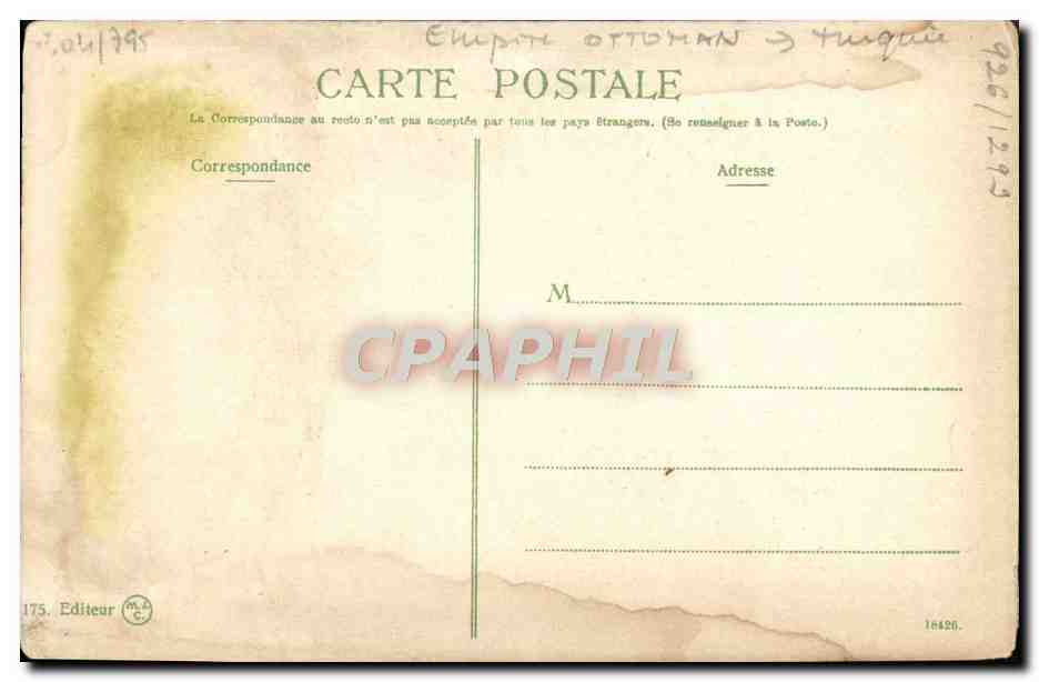 CPA Mahmoud Cheukel Pacha Generalissime De l'armee de liberation Militaria Turquie — Back