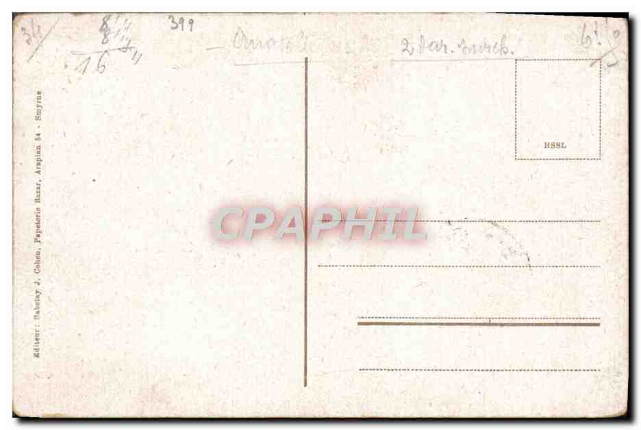CPA Smyrne Chameaux Lutteurs Turquie — Verso