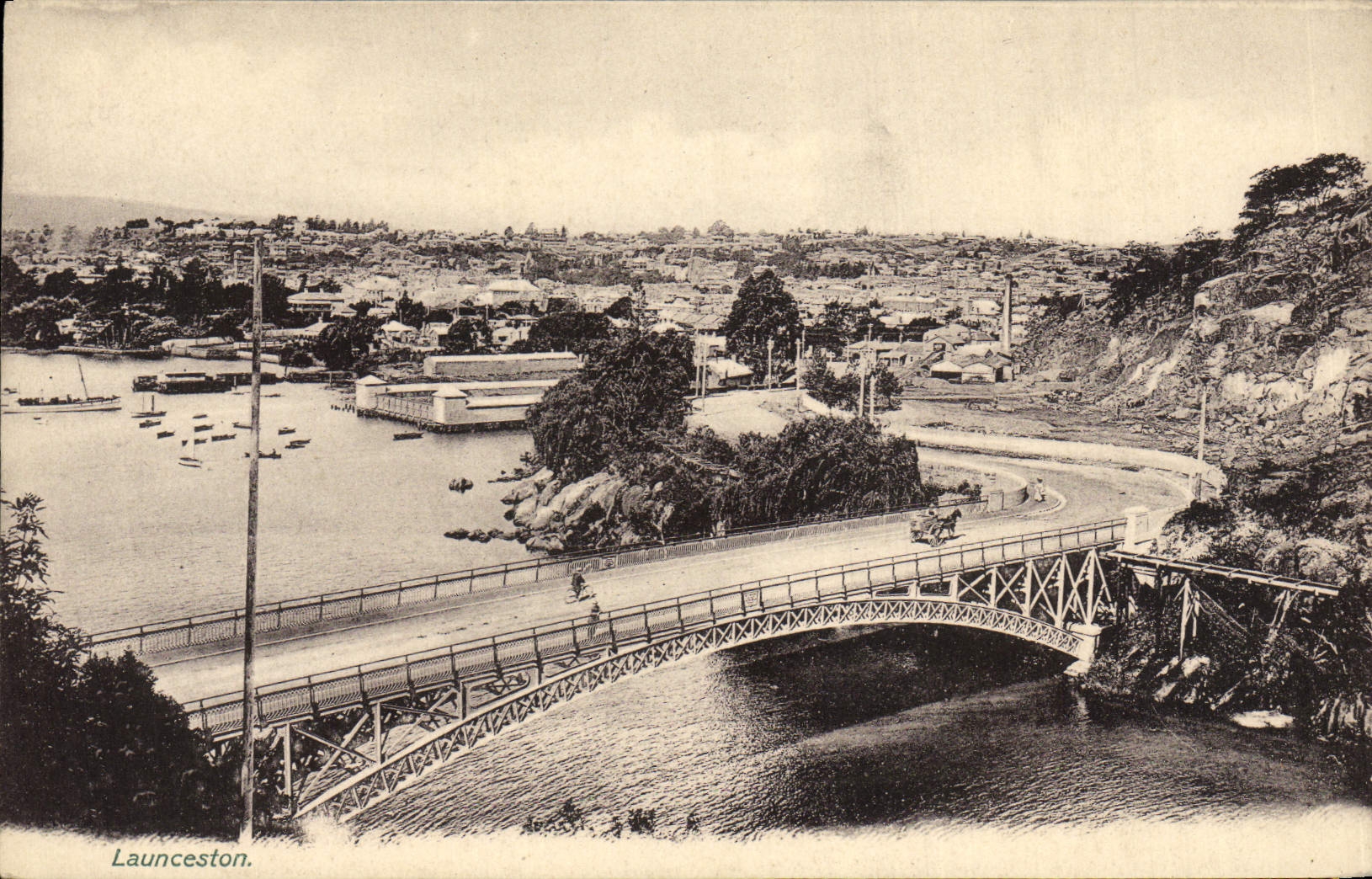 Launceston — vue du pont et du port — éditeur non identifié
