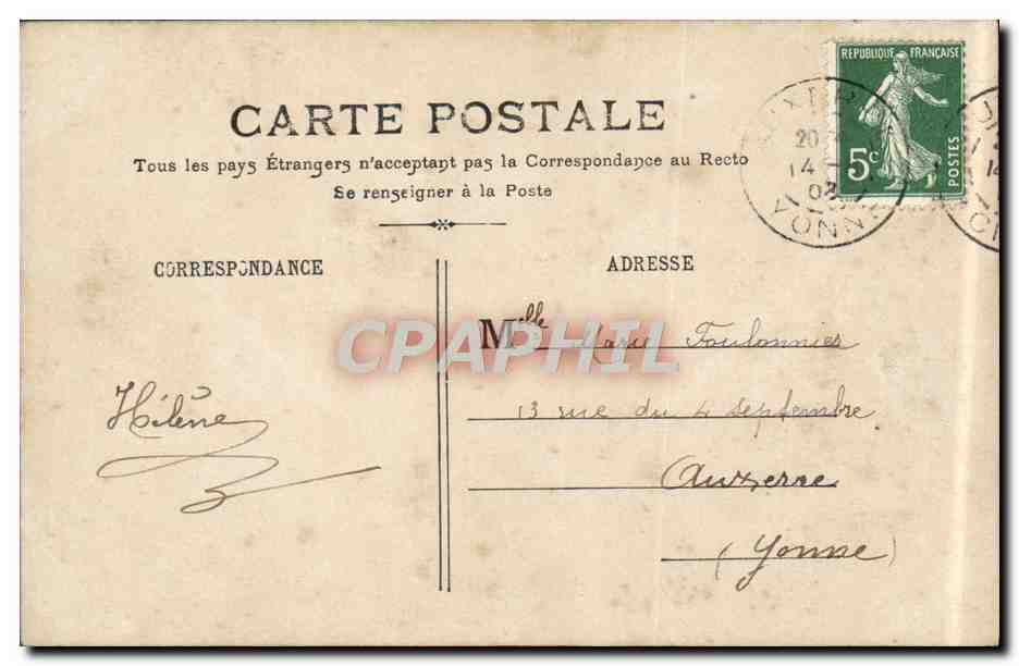 Femme en robe à dentelle — tenant un carton 'BONNE FÊTE' — éditeur inconnu, n° 90 — Verso