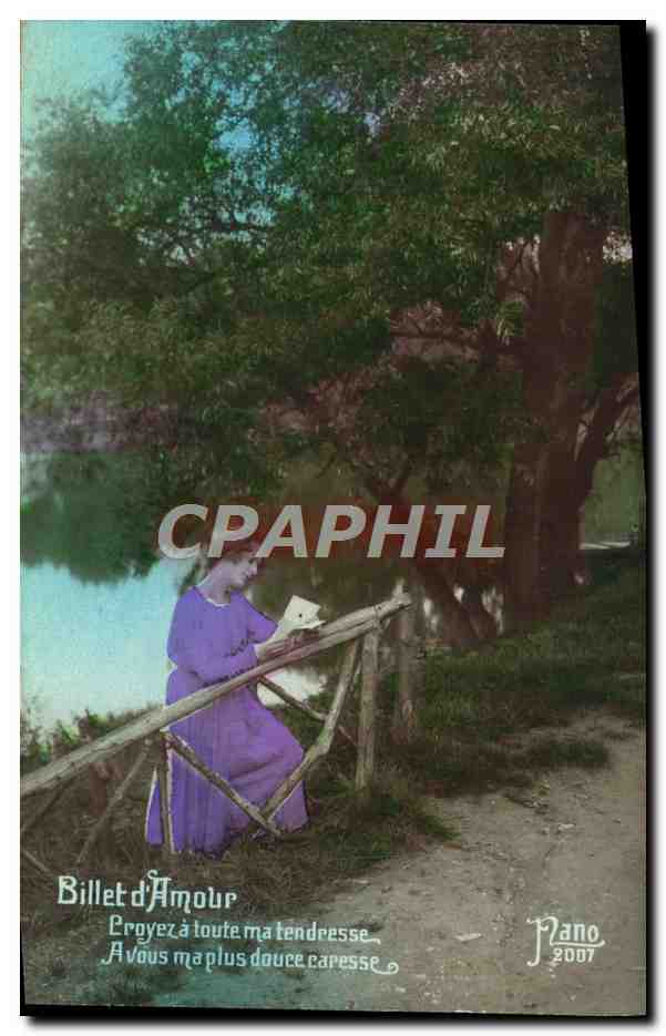 CPA Fantaisie Femme Billet d'amour 