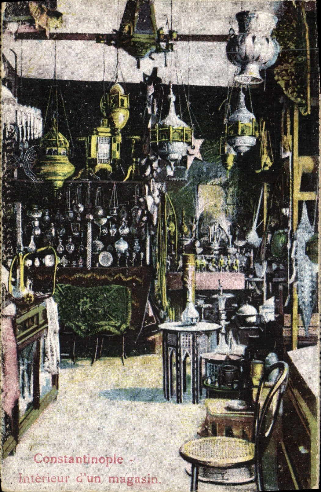 CPA Constantinople Interieur d'Un Magasin Turquie