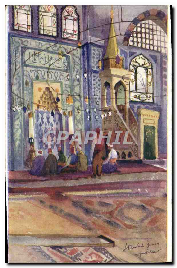 CPA Constantinople Stamboul Interieur De La Mosquee d'Anmed Turquie Douillard
