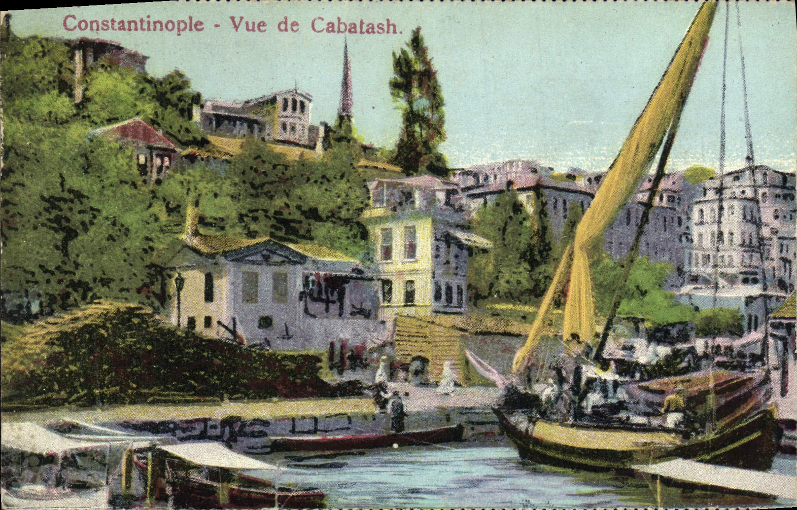 CPA Constantinople Vue De Cabatash Bateau Turquie