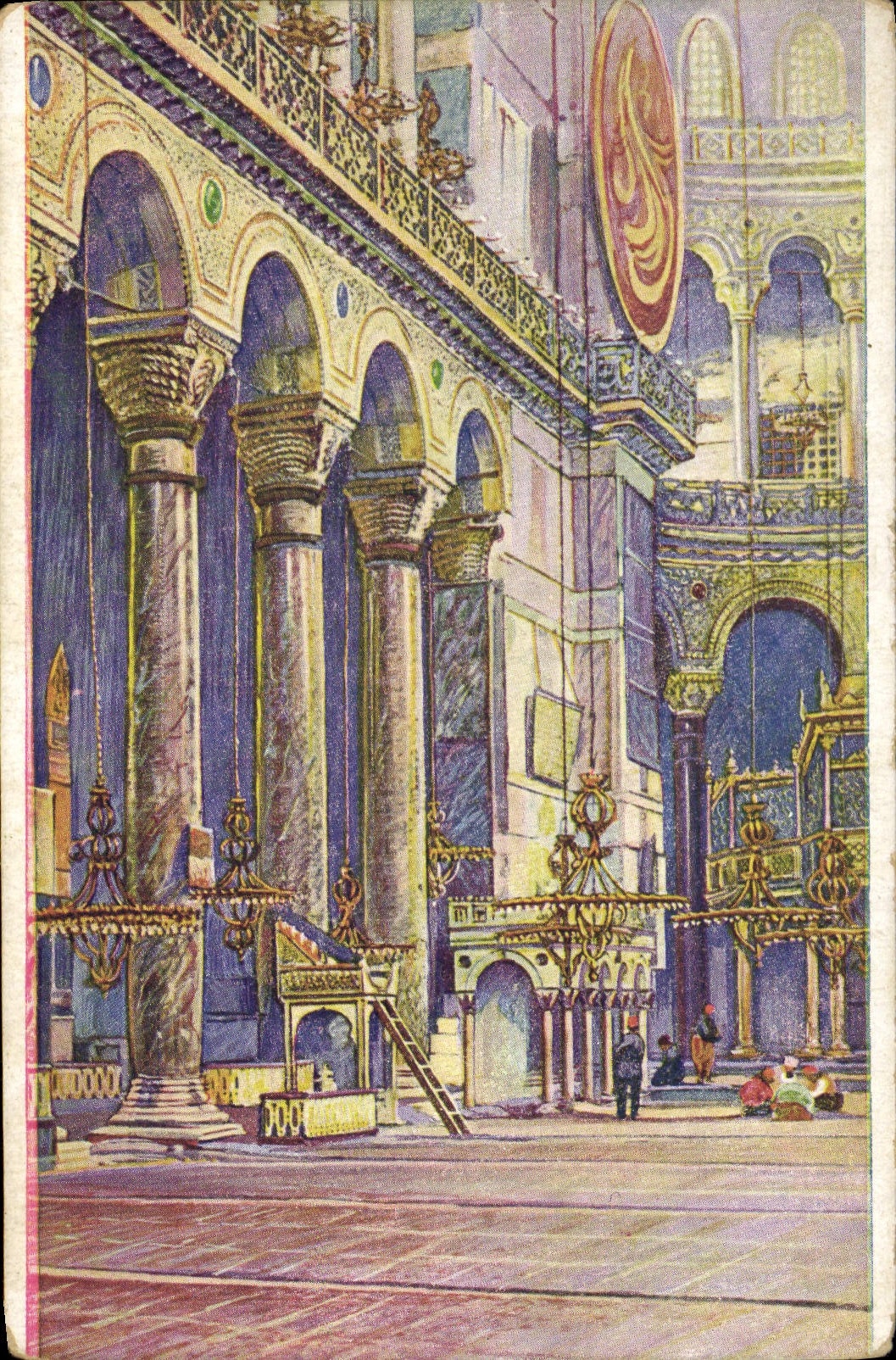 CPA Constantinople Interieur De Al Mosquee Ste Sophie Turquie