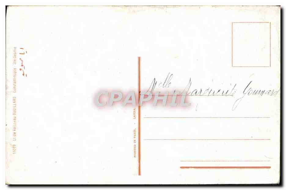 CPA Constantinople Ste Sopnie Turquie — Verso