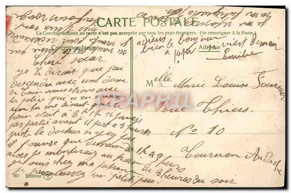 CPA Constantinople Rue Des Petits Champs Pera Turquie — Verso