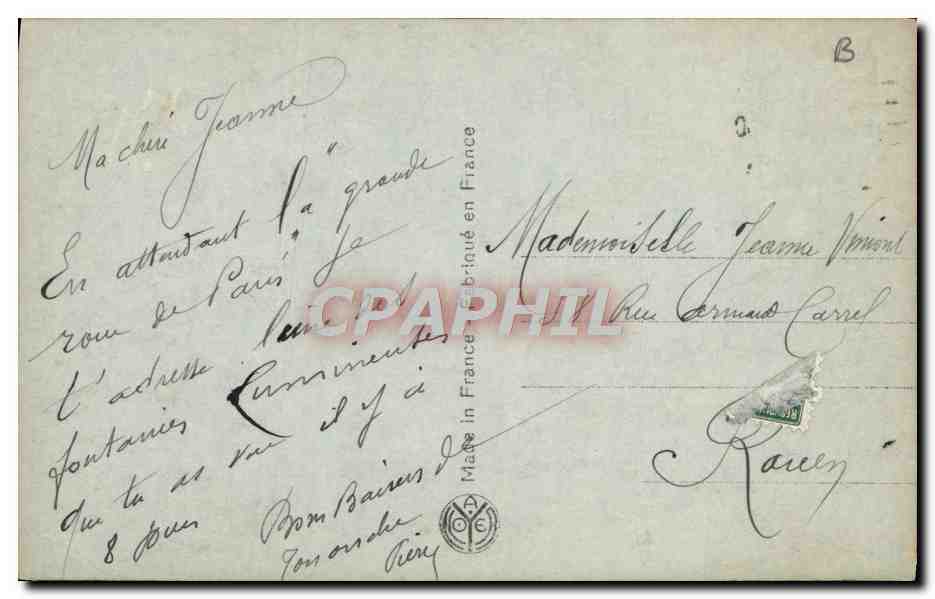 CPA Paris Exposition des Arts Decoratifs Vue de nuit — Verso