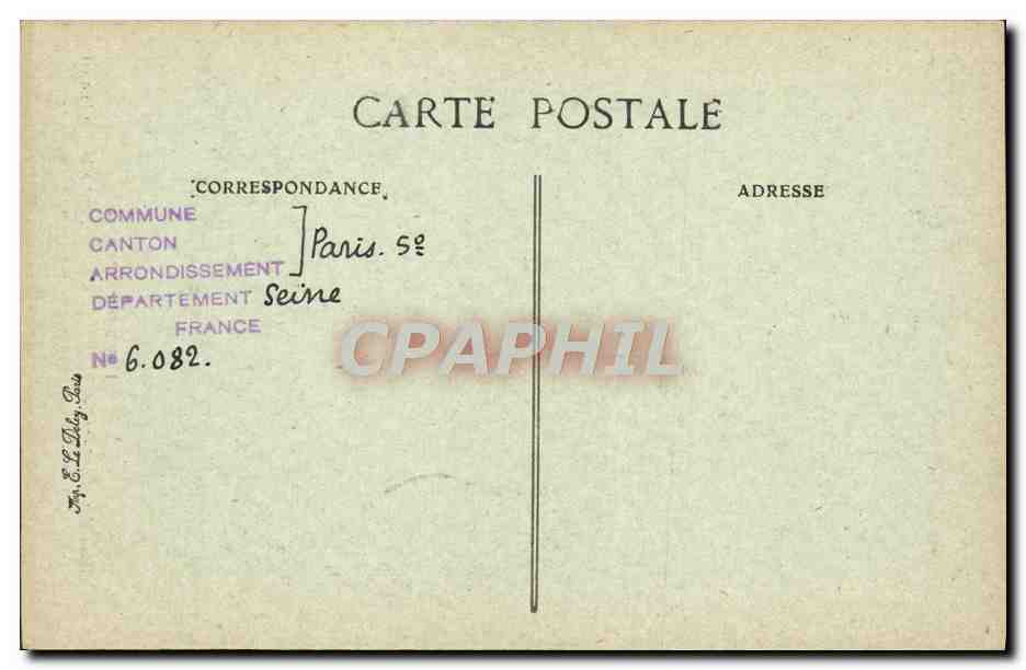 CPA Paris d'Autrefois Rue Du Chat Qui Peche  — Rückseite