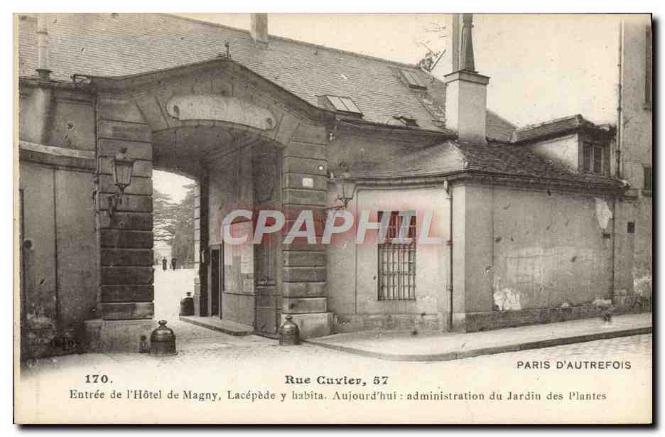 CPA Paris d'Autrefois Rue Cuvier Entree De l'Hotel De Magny Lacepede y habita Jardin des Plantes