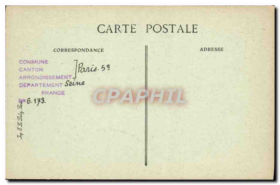 CPA Paris d'Autrefois Rue Daubenton Presbytere De l'Eglise Saint Medard — Rückseite