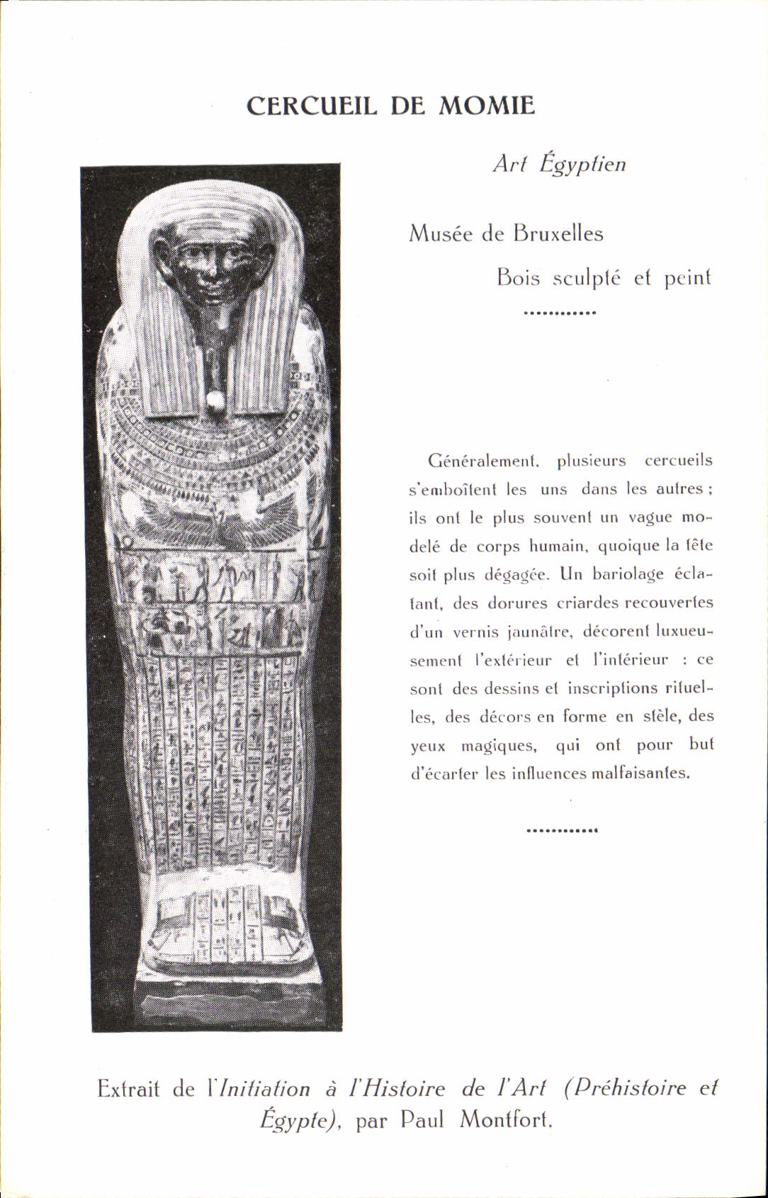 CPA Cercueil De Momie Art Egyptien Musee De Bruxelles Bois Sculple Et Peint Egypte