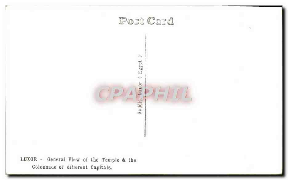 CPA Luxor General View Of The Temple The Colonnade Of Different Capitals Egypte — Rückseite