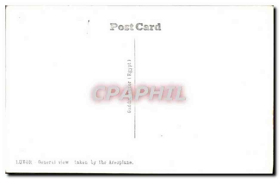 CPA Luxor General View Taken By The Areoplane Egypte — Rückseite