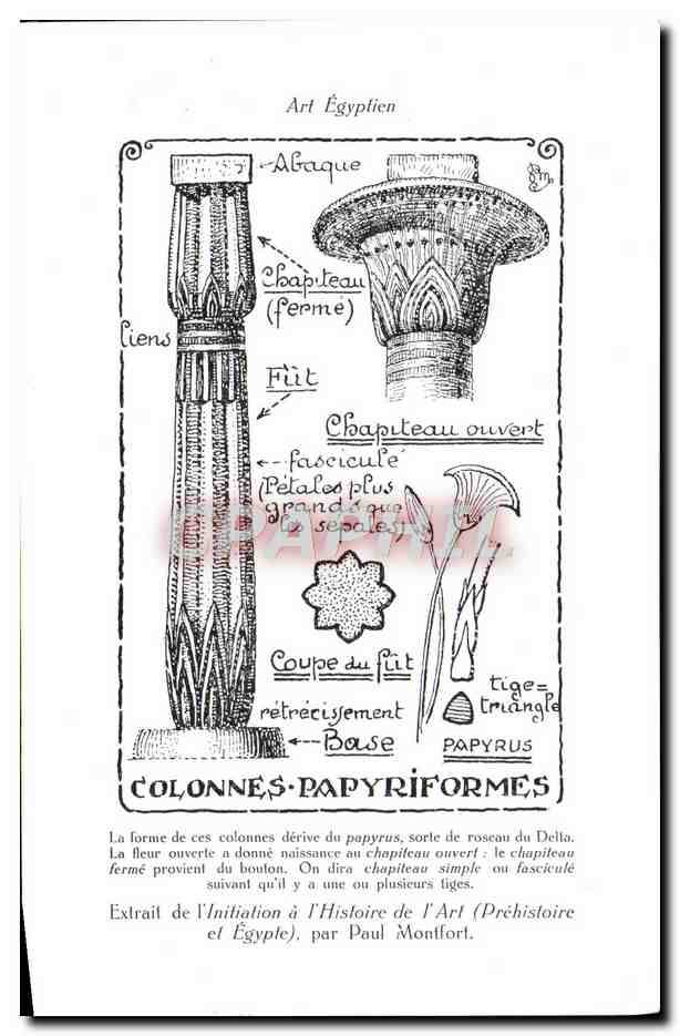 Colonnes papyrusformes — Art Égyptien — Éditions Vanderlinden