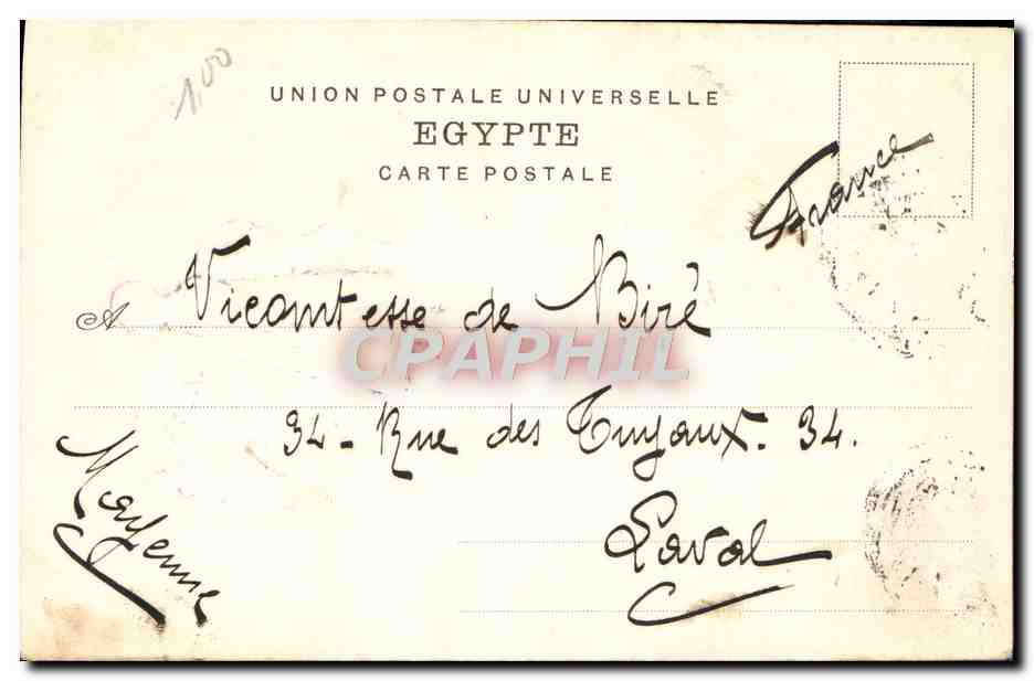 CPA Egypte Enfant et son ane  — Rückseite