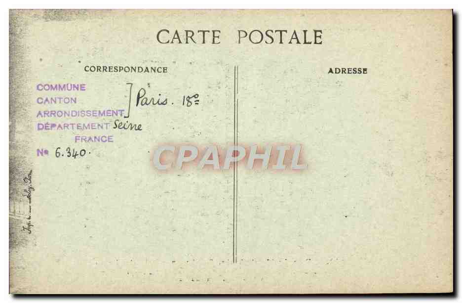 CPA Paris d'Autrefois Rue Du Mont Cenis Ancienne Rue Saint Denis Maison de Berlioz — Rückseite