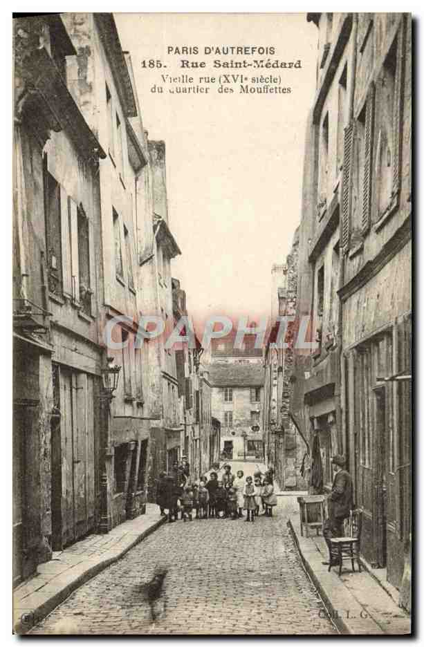Paris d'autrefois — Rue Saint-Médard, vieille rue du XVIe siècle, quartier des Mouffettes — éditeur C. L. G.