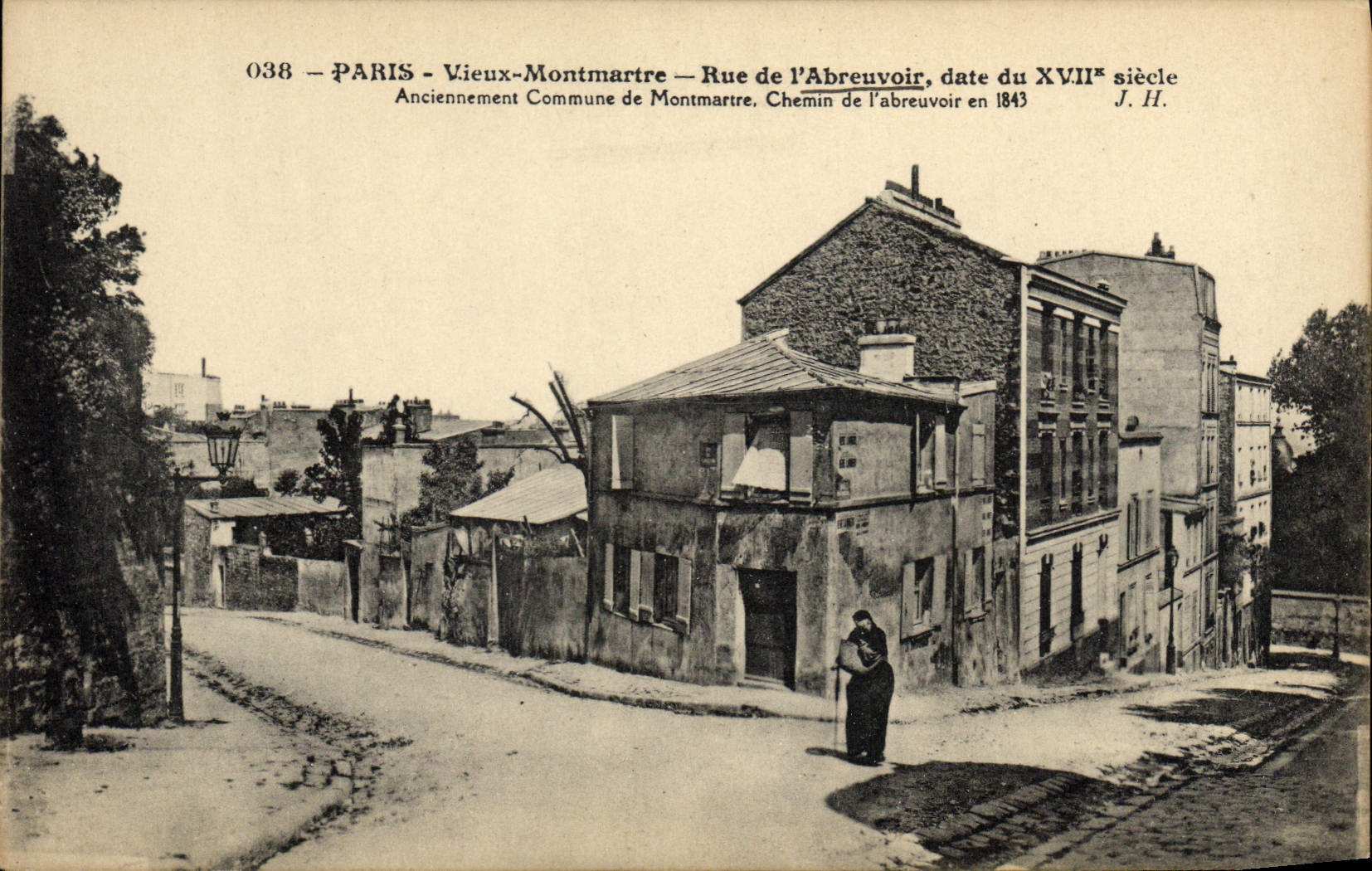 CPA Paris Vieux Montmartre Rue De l'Abreuvoir Date Anciennement Commune De Montmartre Chemin De l'Abreuvoir