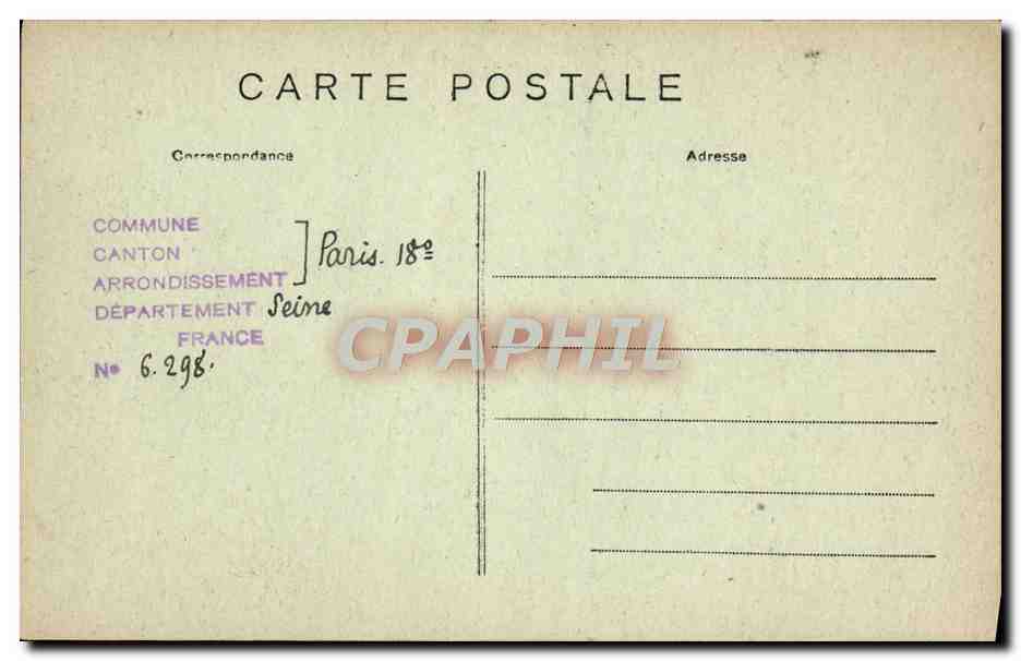 CPA Paris Vieux Montmartre Impasse Trainee — Rückseite