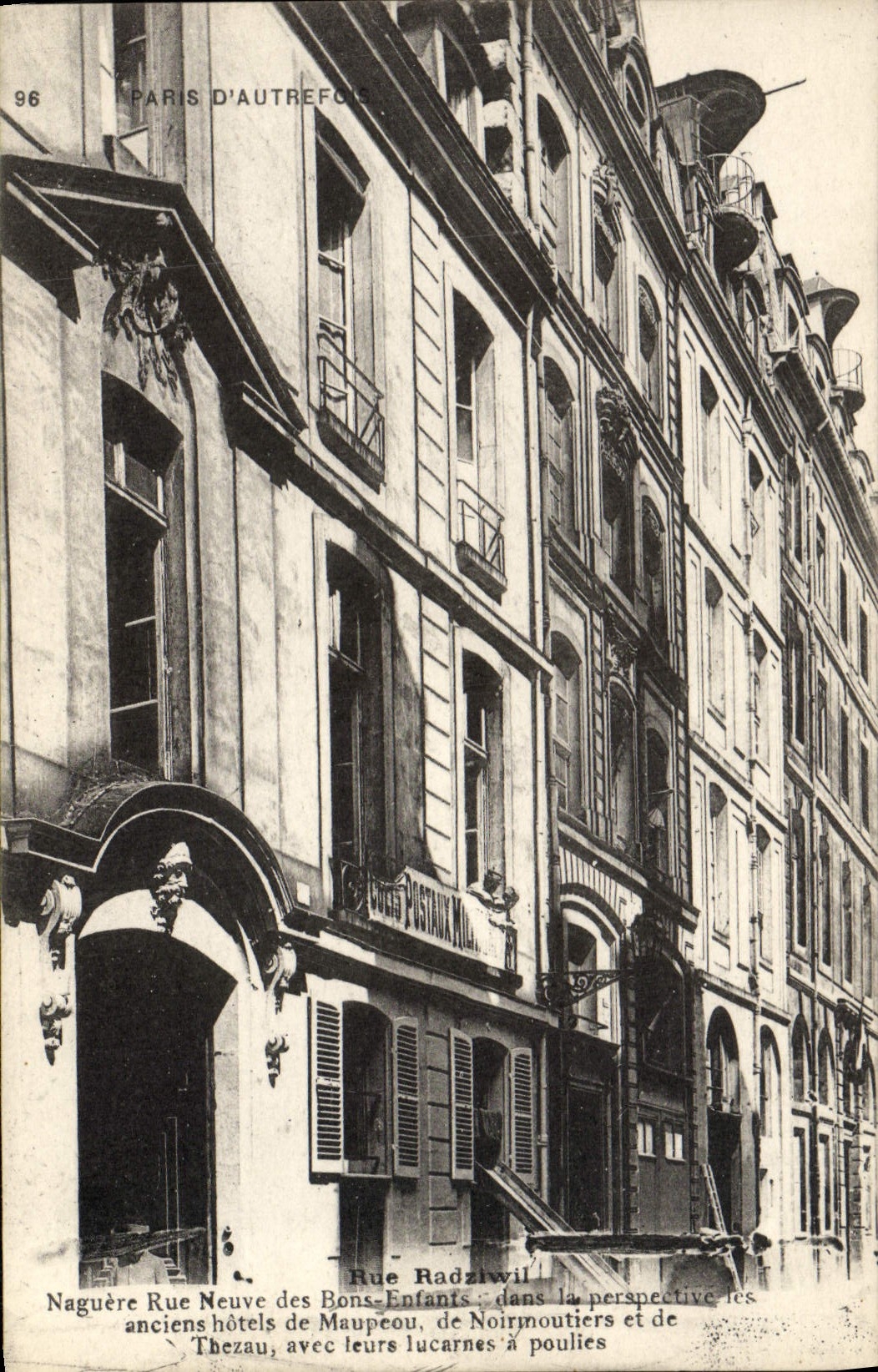 CPA Paris D'Autrefois Rue Radziwil Naguerre Rue Neuve Des Bons Enfants Dans La Perspective Les Anciens Hotels De Maupeou