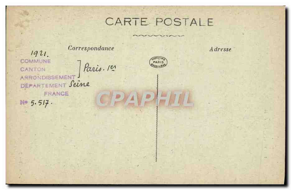 CPA Paris D'Autrefois Rue Radziwil Naguerre Rue Neuve Des Bons Enfants Dans La Perspective Les Anciens Hotels De Maupeou — Rückseite