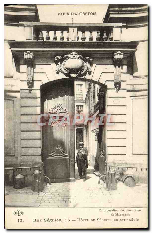 CPA Paris D'Autrefois Rue Seguier Hotel De Seguier