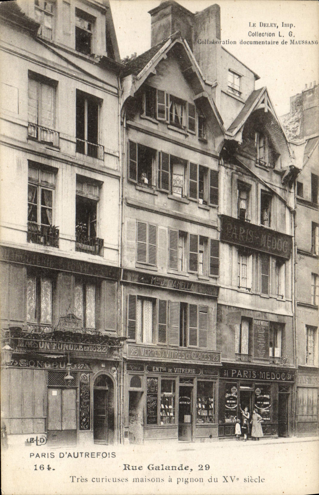 CPA Paris D'Autrefois Rue Galande Tres Curieuses Maisons A Pignon
